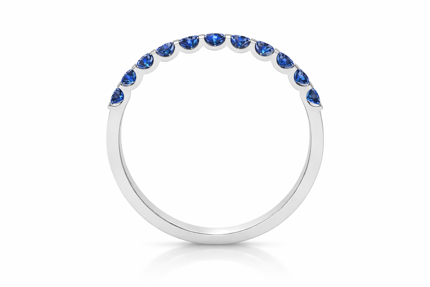 0.55 ctw Half Eternity Blue Sapphire Ring