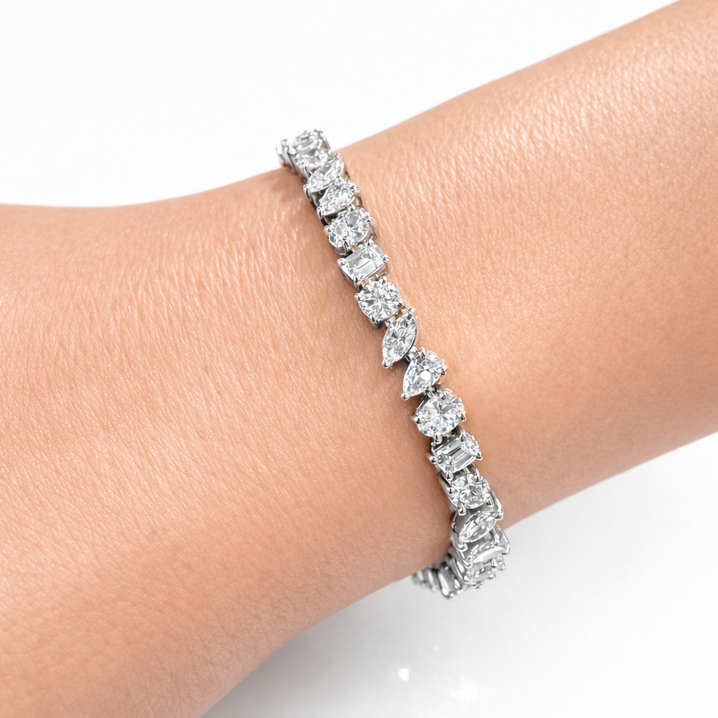 9.25 ctw Five Shape Diamond Tennis Bracelet