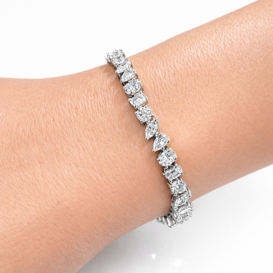 9.25 ctw Five Shape Diamond Tennis Bracelet