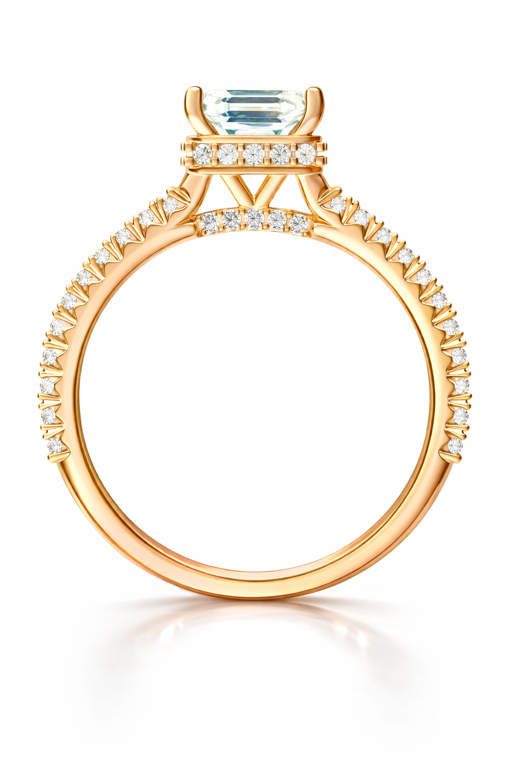 1.95 ctw Emerald Diamond Engagement Ring