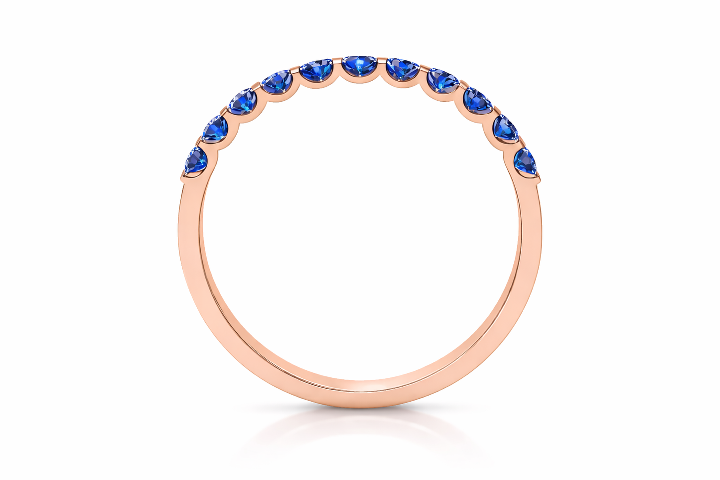 0.55 ctw Half Eternity Blue Sapphire Ring