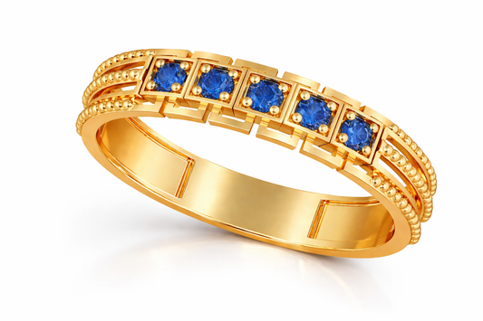 0.15 ctw Five Blue Sapphire Stone Ring