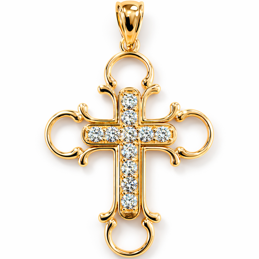 .66 ctw Round Diamond Cross Pendant
