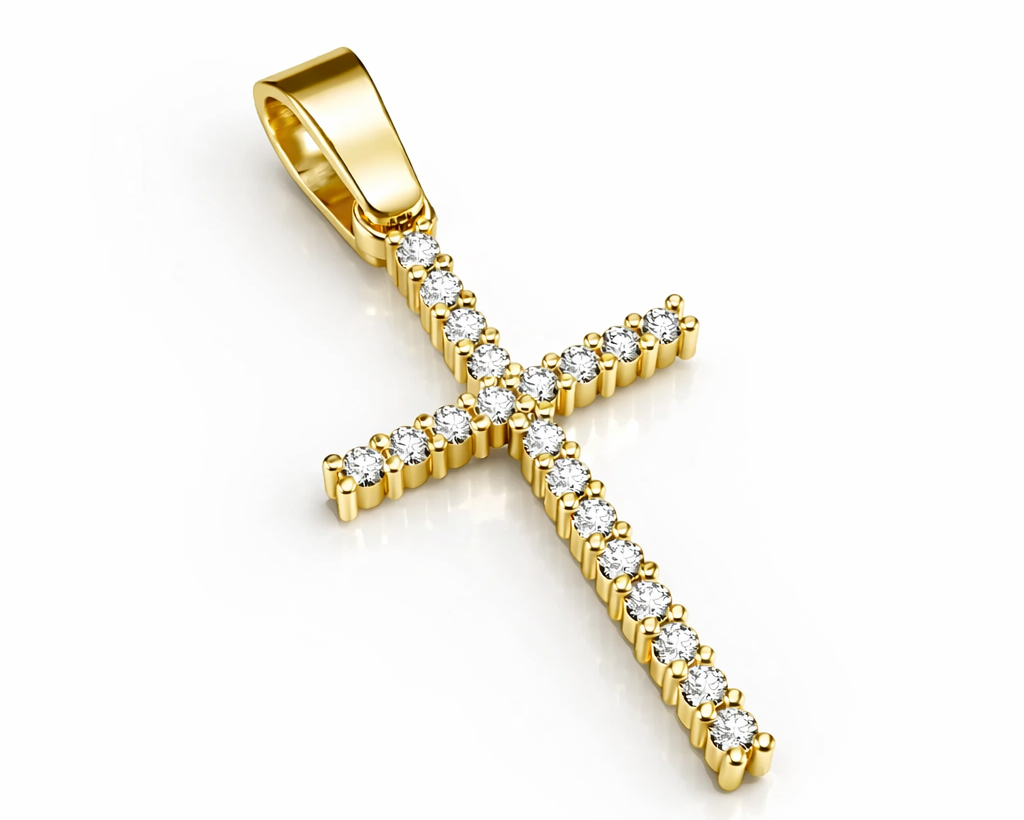 .19 ctw Round Tennis Diamond Cross Pendant