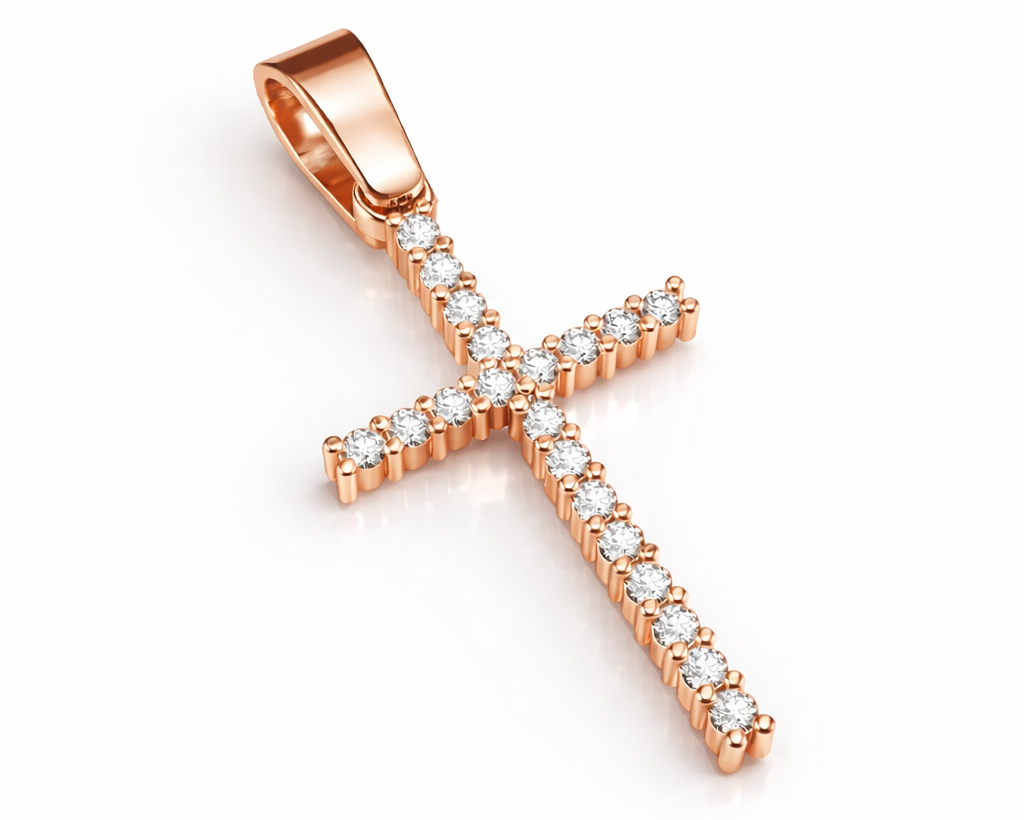 .19 ctw Round Tennis Diamond Cross Pendant