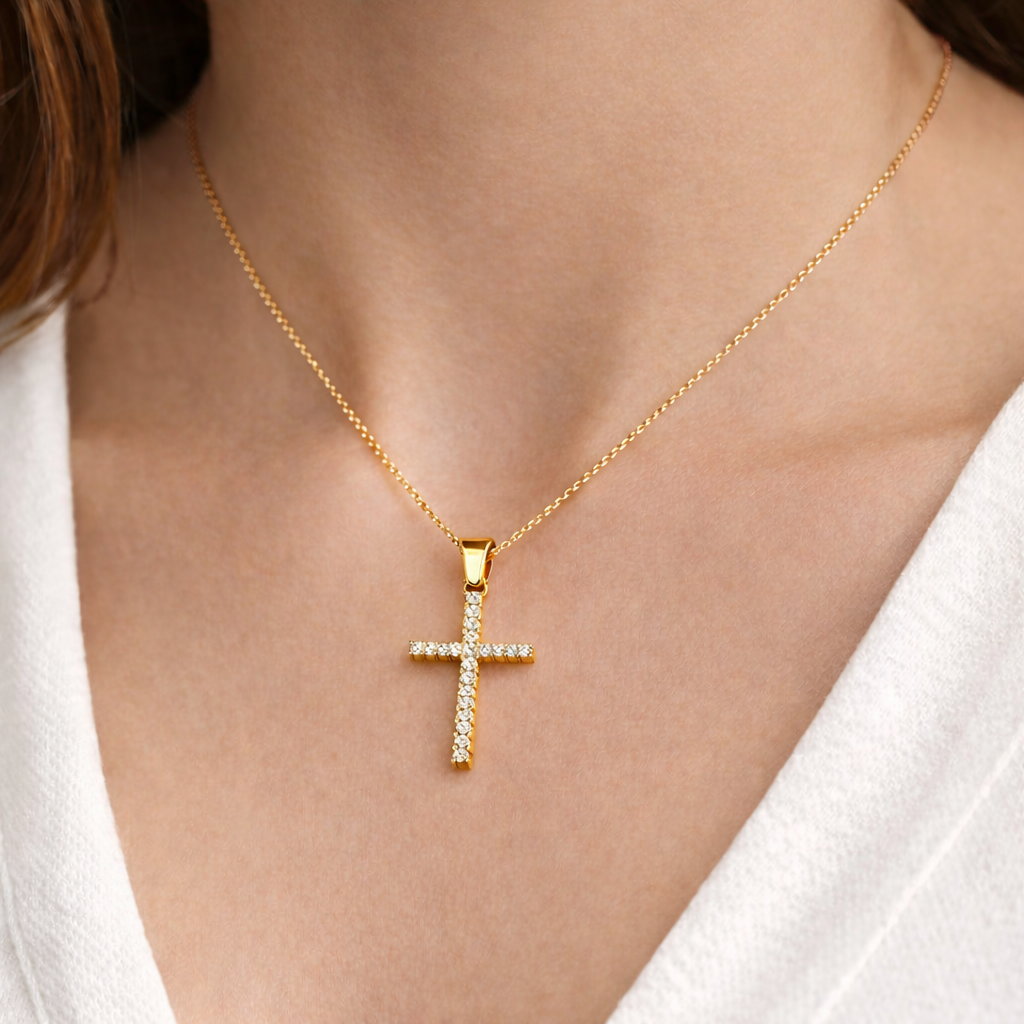 .19 ctw Round Tennis Diamond Cross Pendant