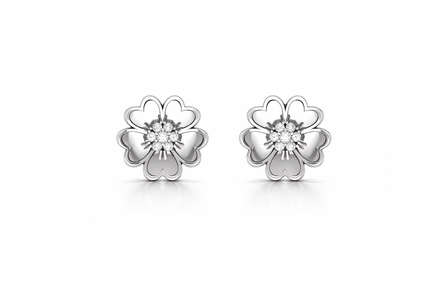 .20 ctw Diamond Flower Earrings