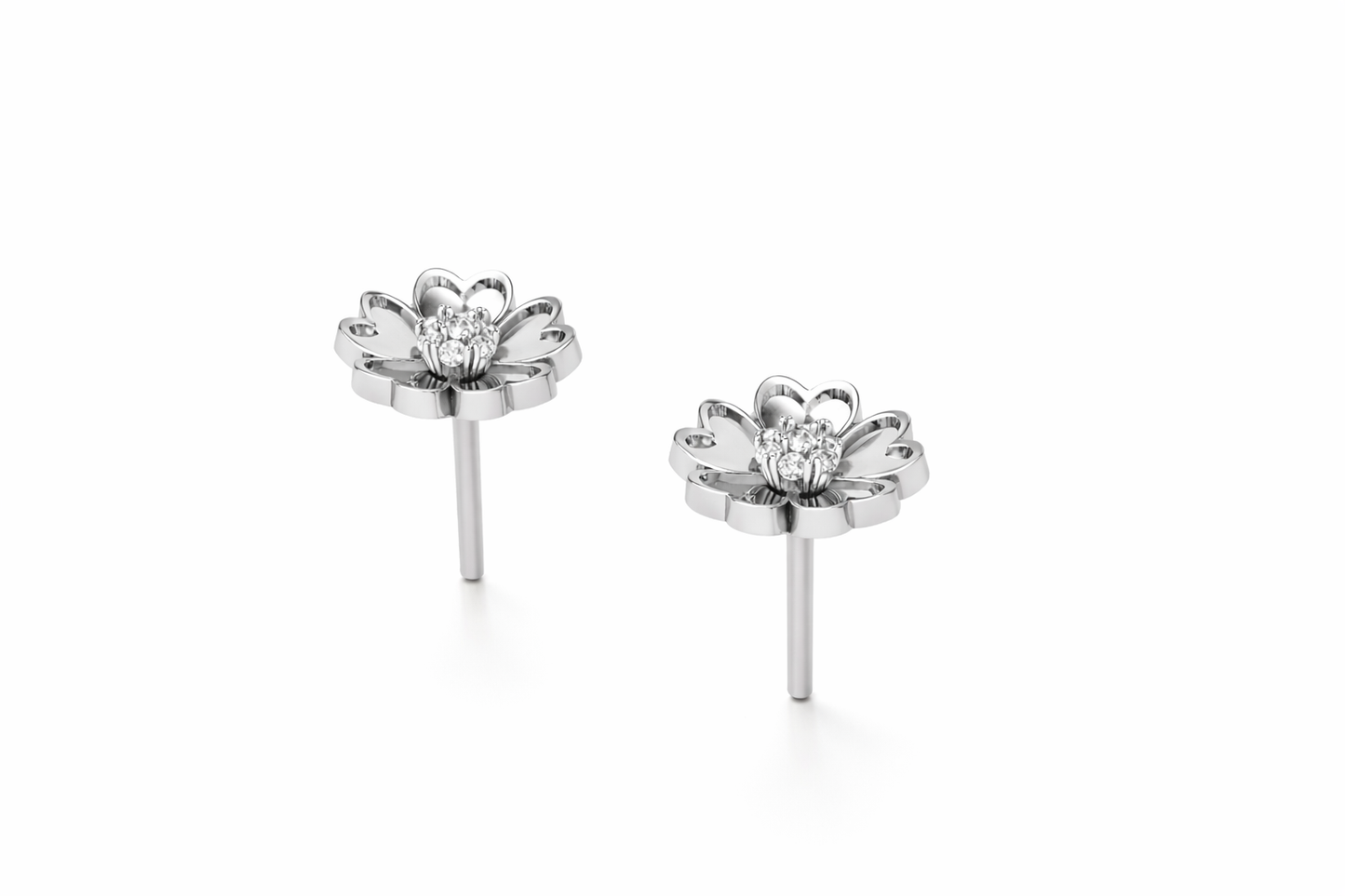 .20 ctw Diamond Flower Earrings