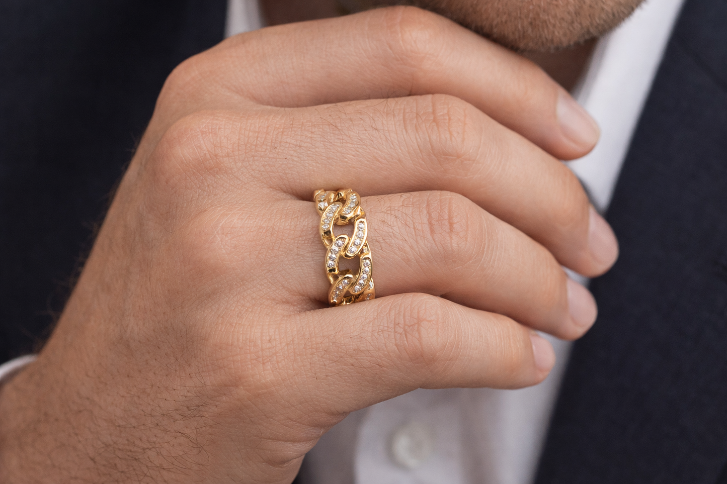 .25 ctw Cuban Diamond Ring
