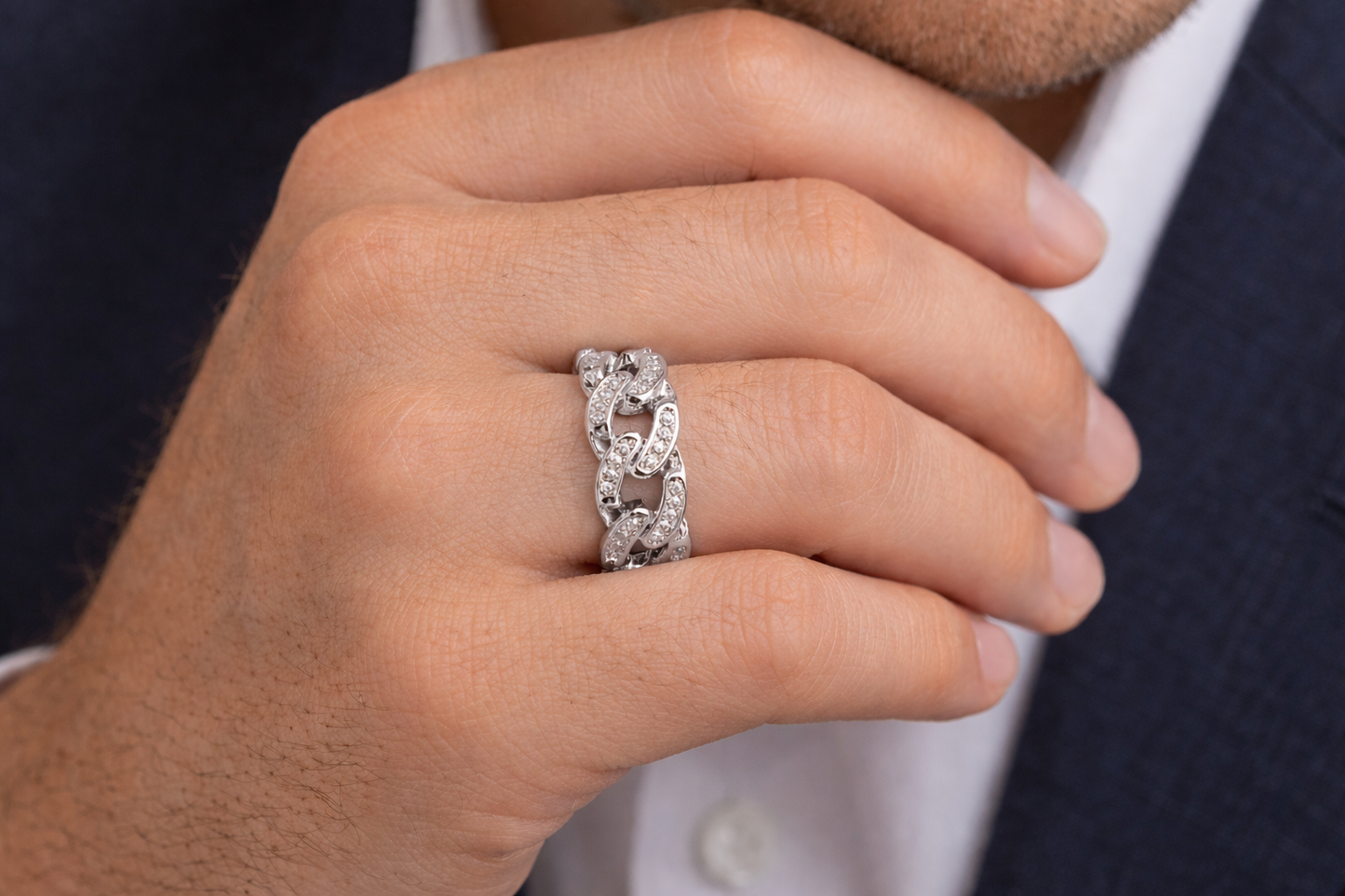 .25 ctw Cuban Diamond Ring