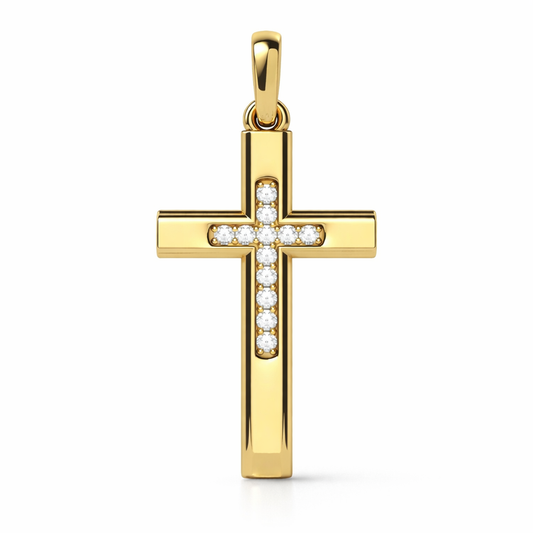 .09 ctw Round Diamond Cross Pendant