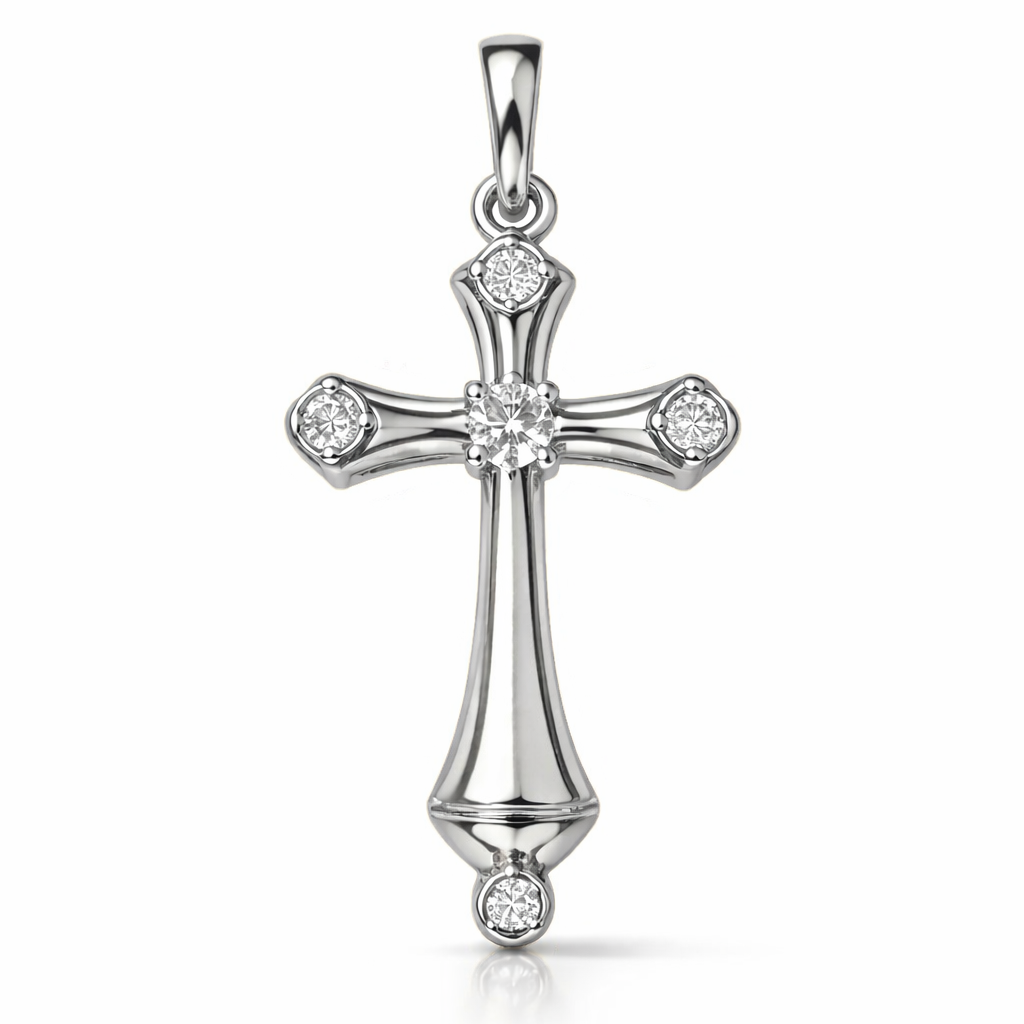.14 ctw Round Diamond Cross Pendant