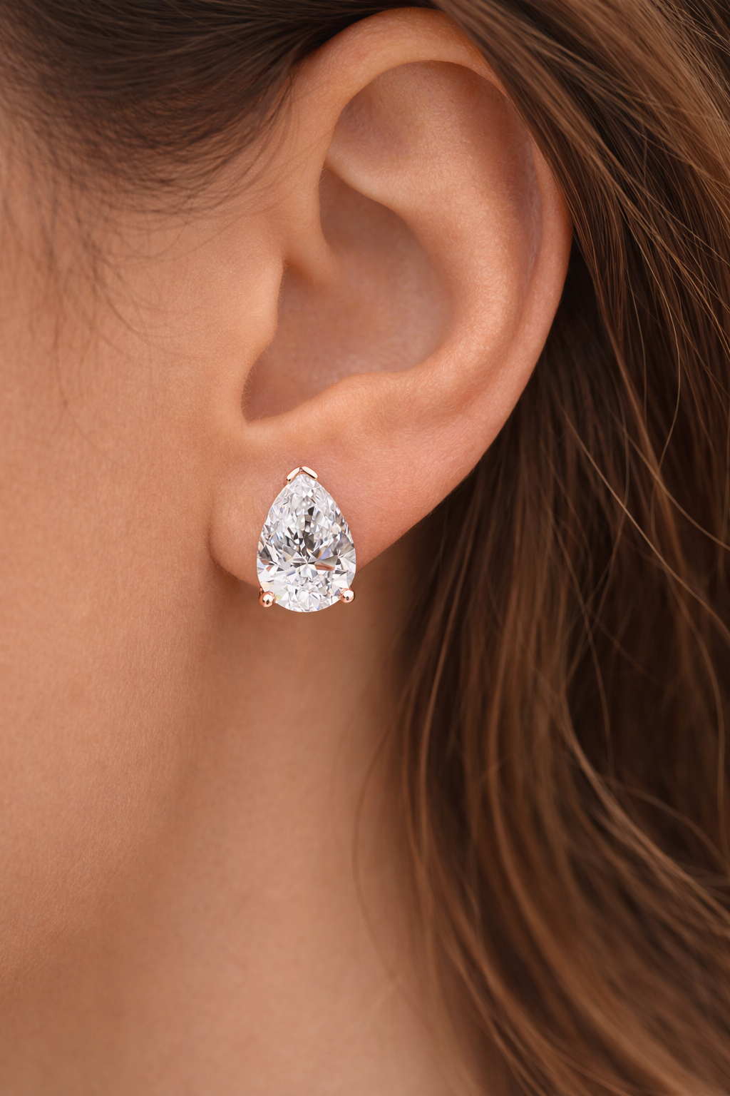 .62ctw Pear Diamond Stud Earrings