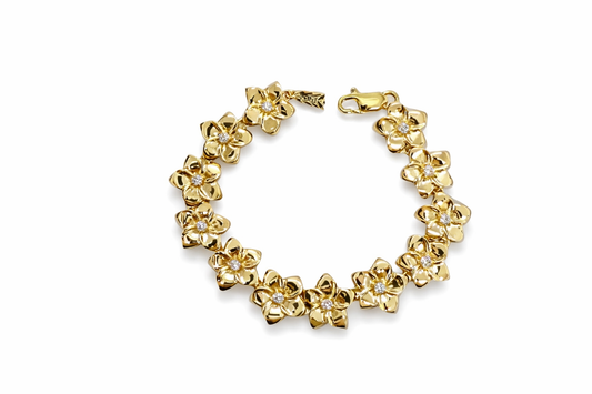 .72 ctw Hawaiian Flower Plumeria Diamond Bracelet