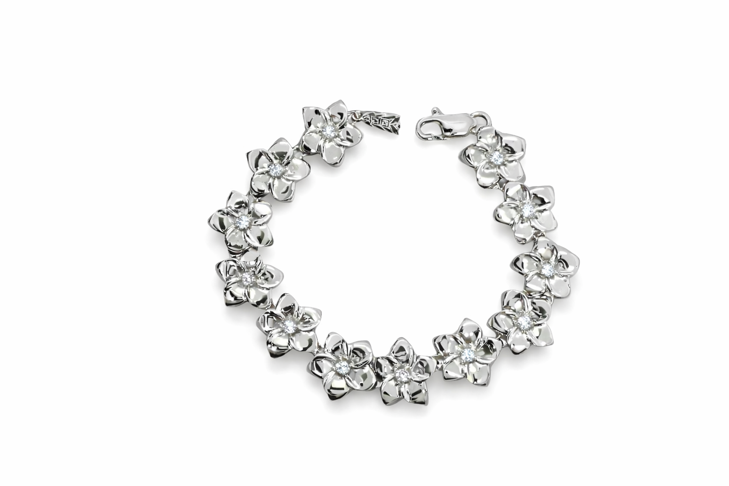 .72 ctw Hawaiian Flower Plumeria Diamond Bracelet