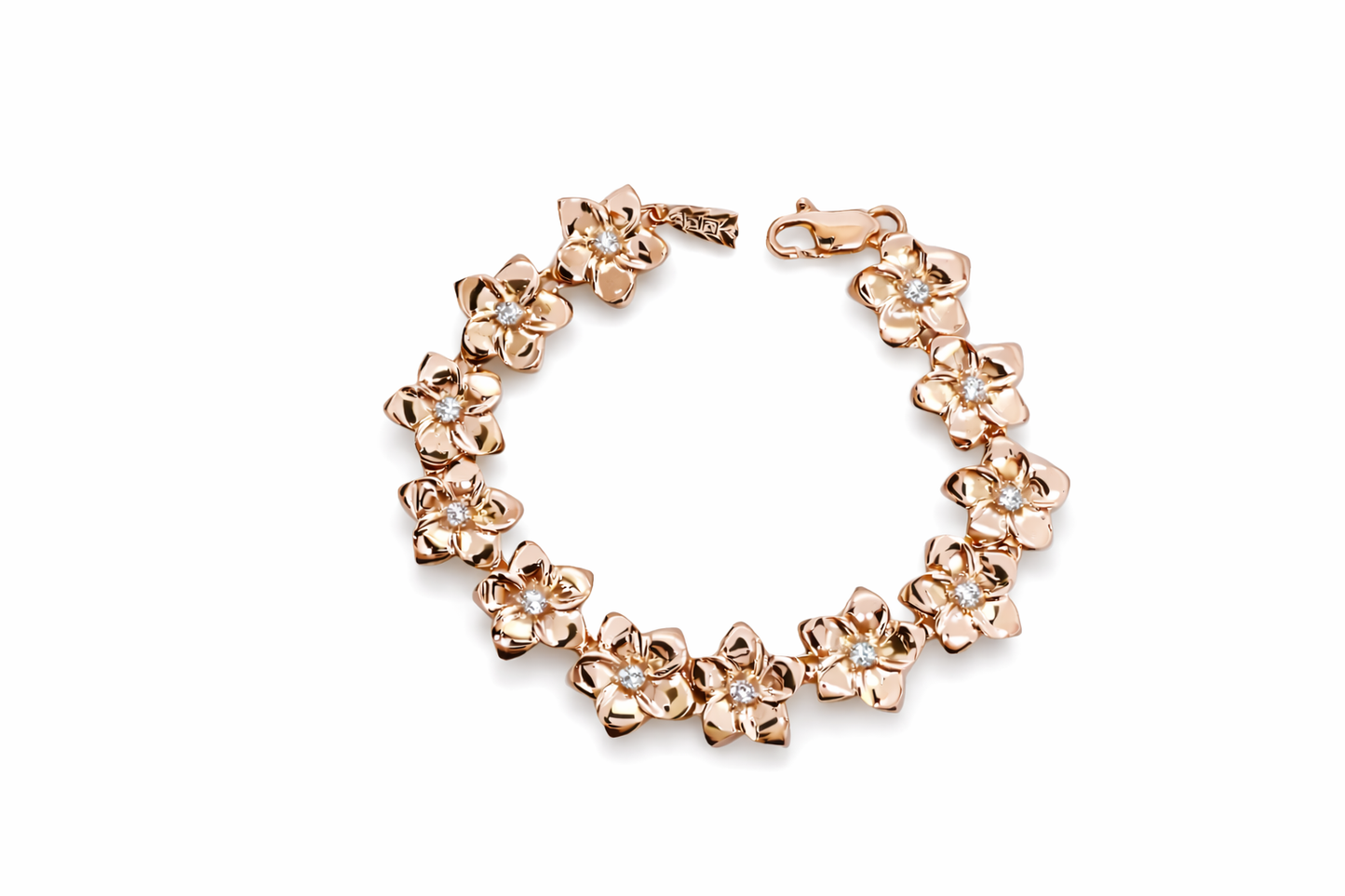 .72 ctw Hawaiian Flower Plumeria Diamond Bracelet