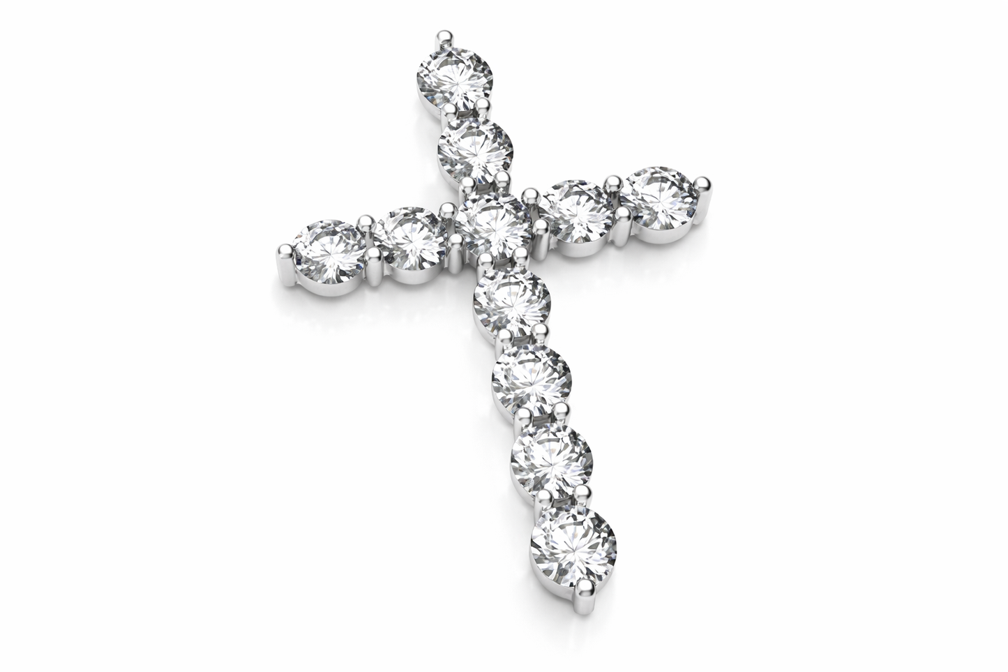 1.1 ctw Round Tennis Diamond Cross Pendant