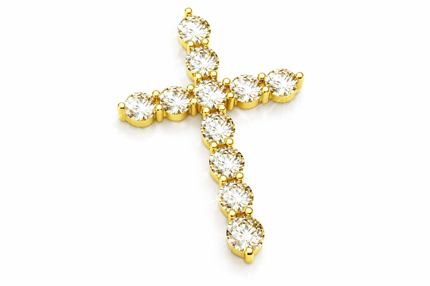 1.1 ctw Round Tennis Diamond Cross Pendant
