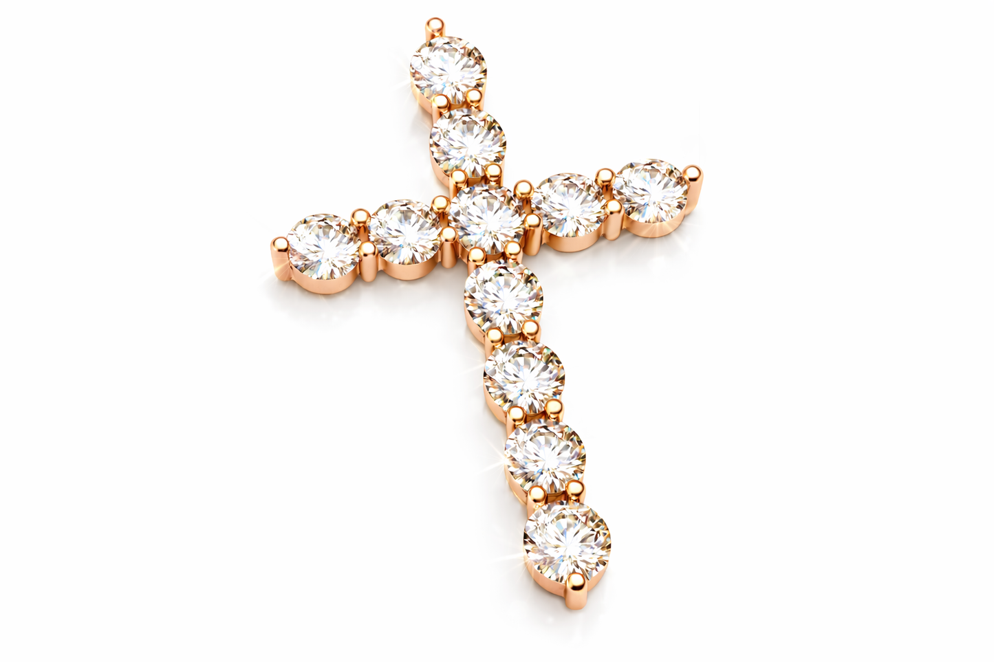 1.1 ctw Round Tennis Diamond Cross Pendant