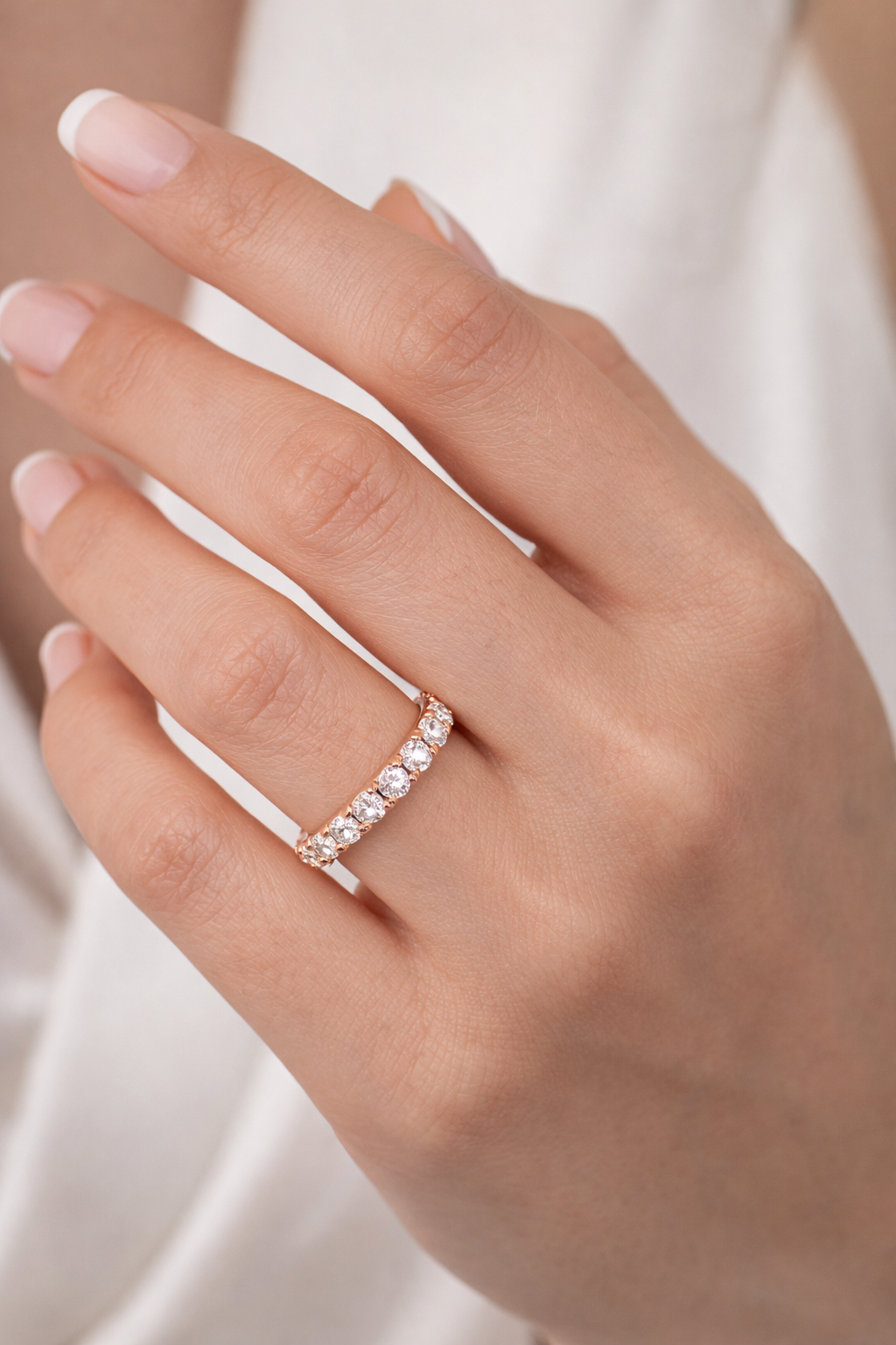 0.45 ctw Half Eternity Diamond Ring