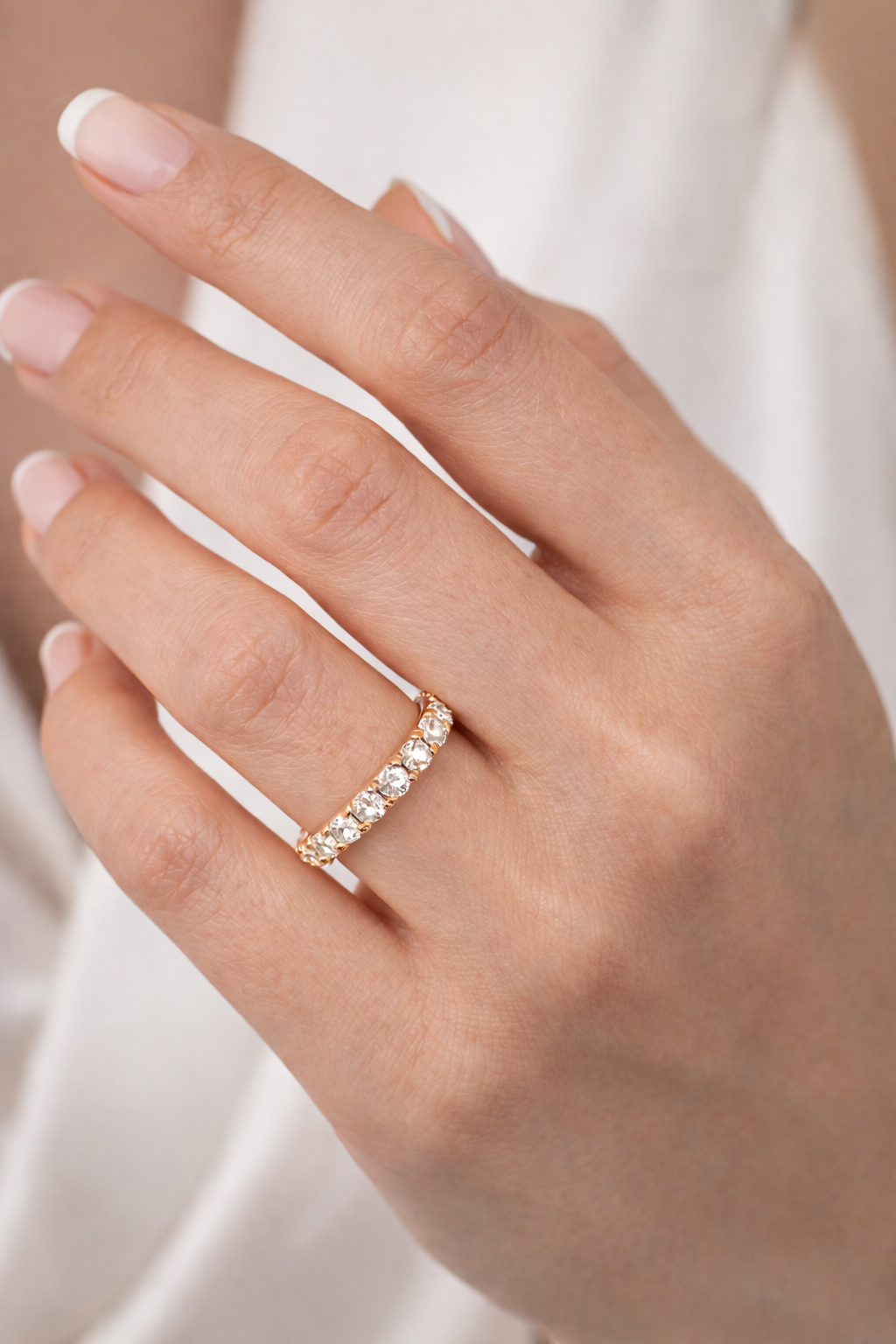 0.45 ctw Half Eternity Diamond Ring