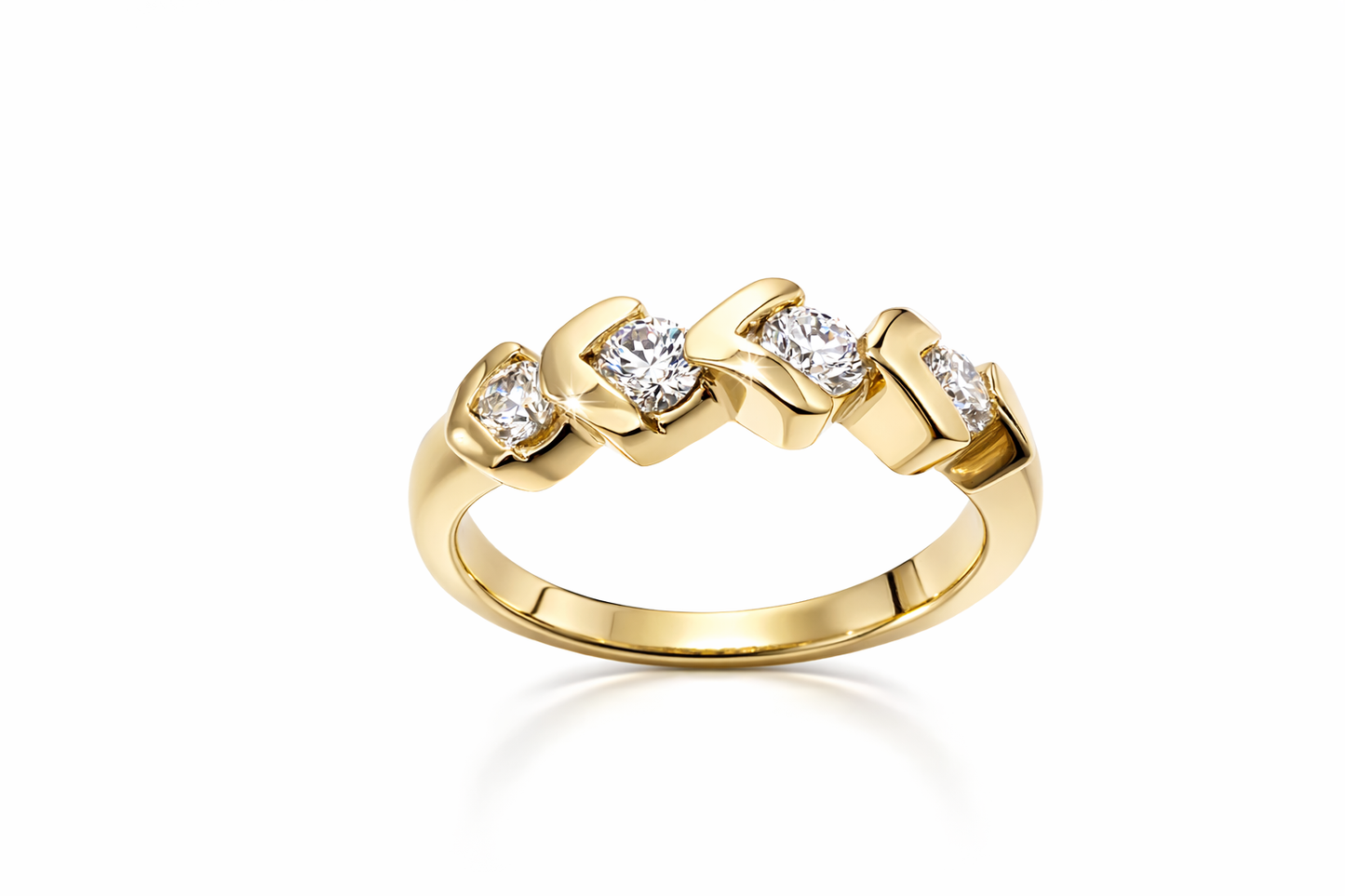 0.53 ctw Four Diamond Stone Ring