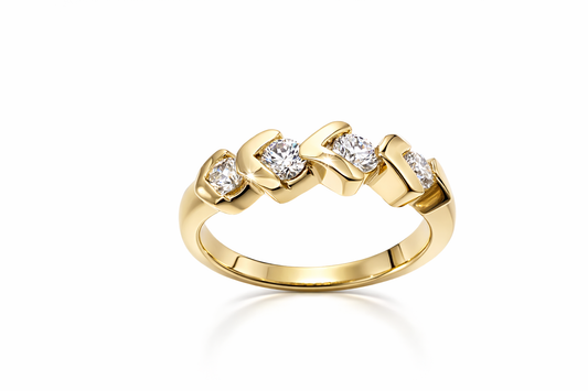 0.53 ctw Four Diamond Stone Ring