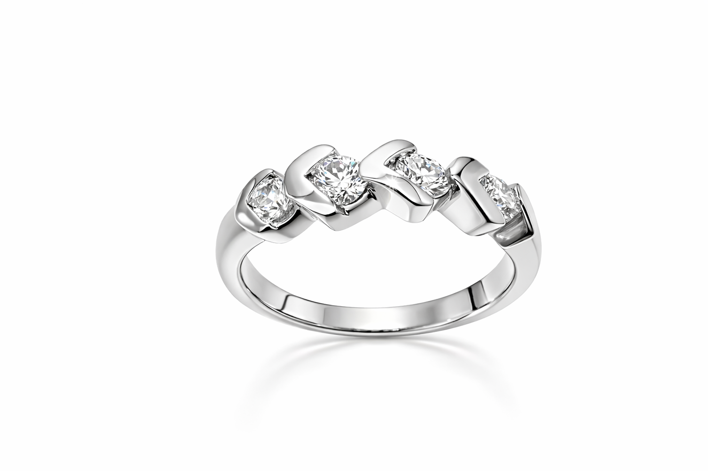 0.53 ctw Four Diamond Stone Ring