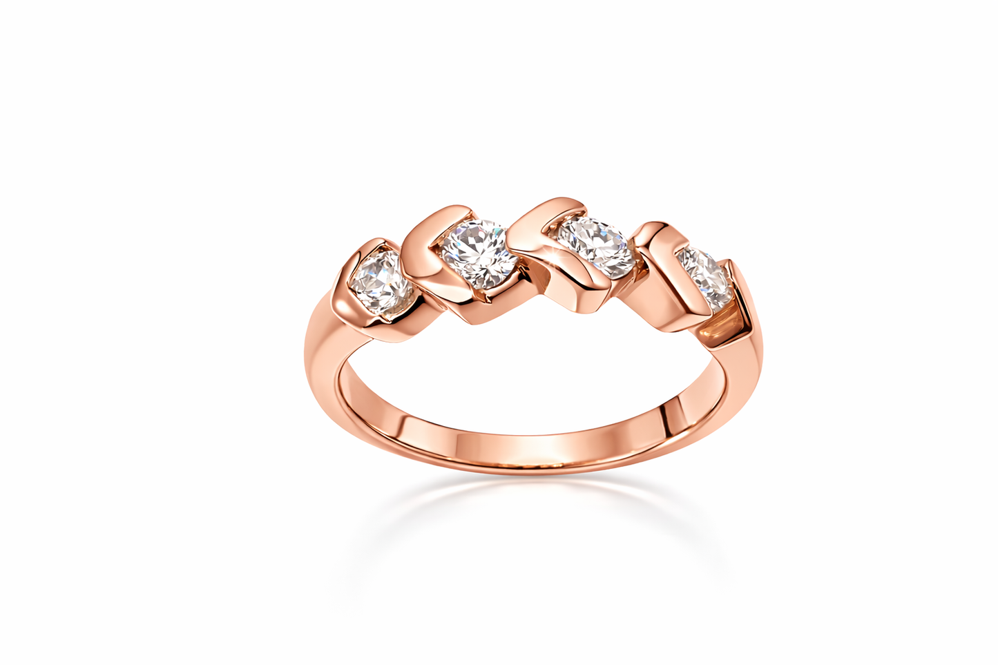 0.53 ctw Four Diamond Stone Ring