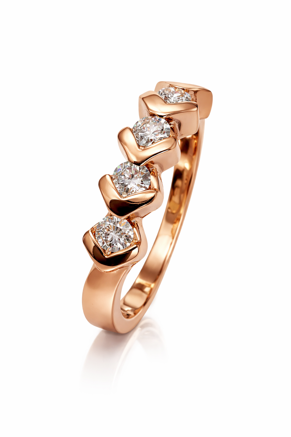 0.53 ctw Four Diamond Stone Ring