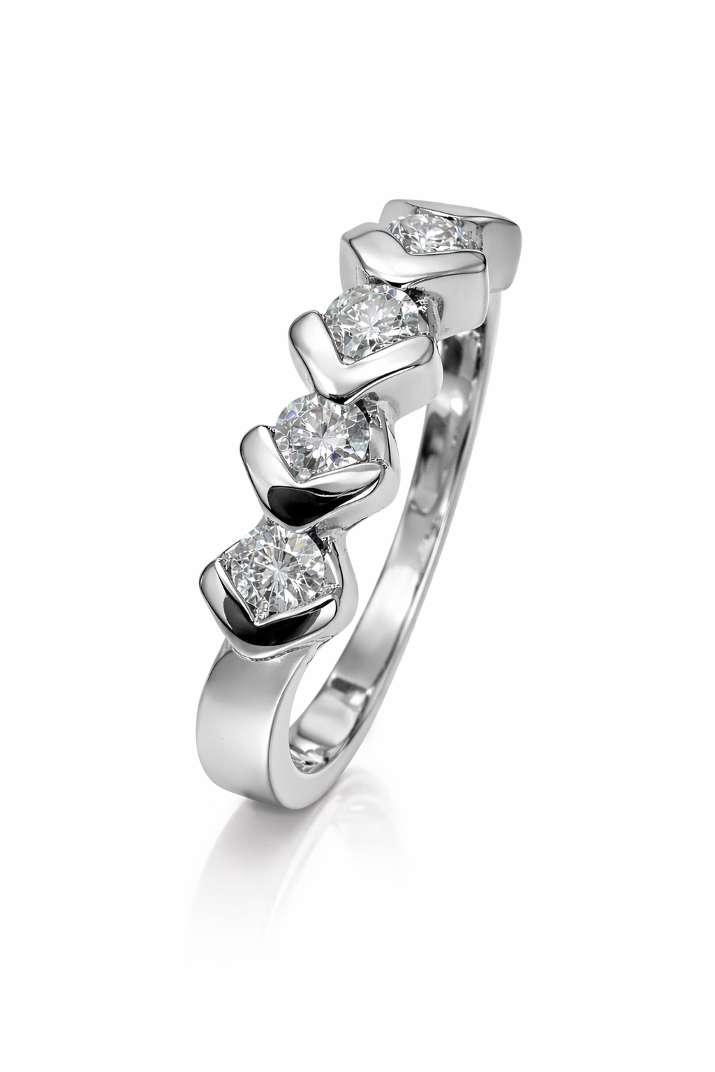 0.53 ctw Four Diamond Stone Ring