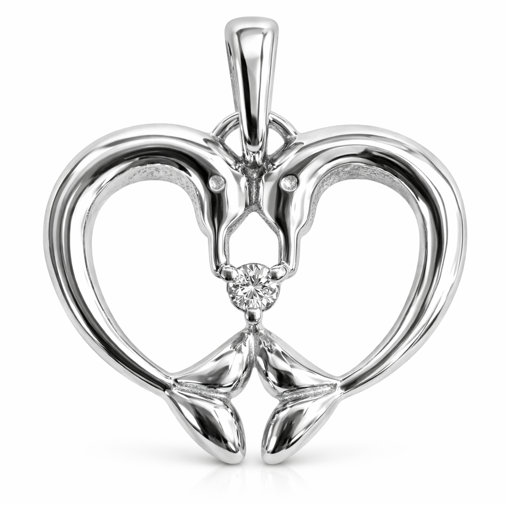 0.03 ct Diamond Dolphin Pendant