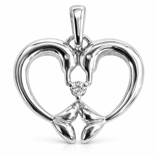 0.03 ct Diamond Dolphin Pendant
