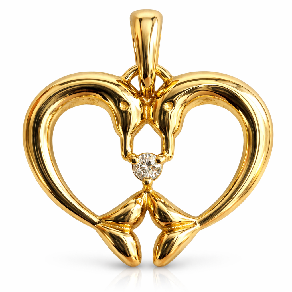 0.03 ct Diamond Dolphin Pendant