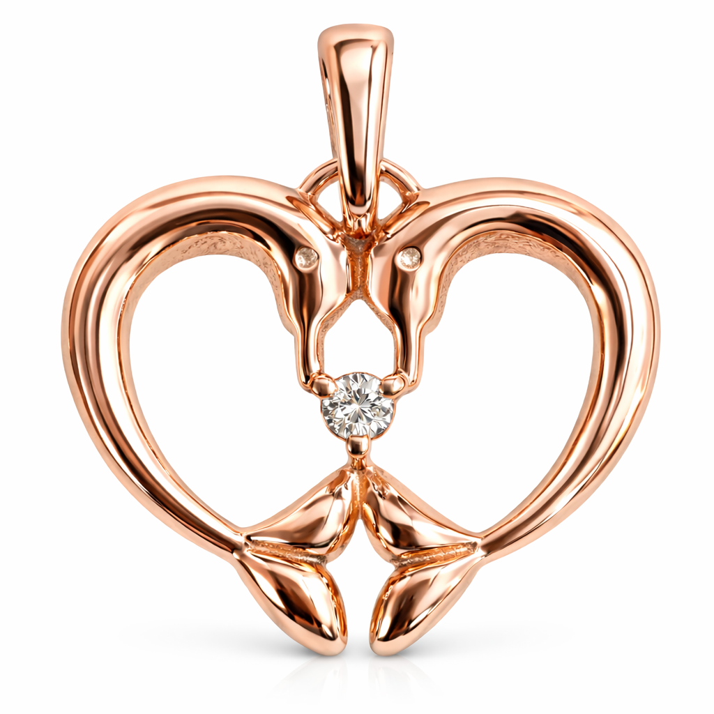 0.03 ct Diamond Dolphin Pendant