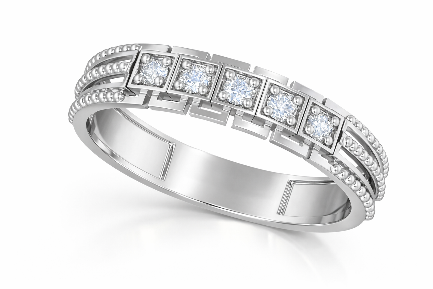 0.15 ctw Five Diamond Stone Ring