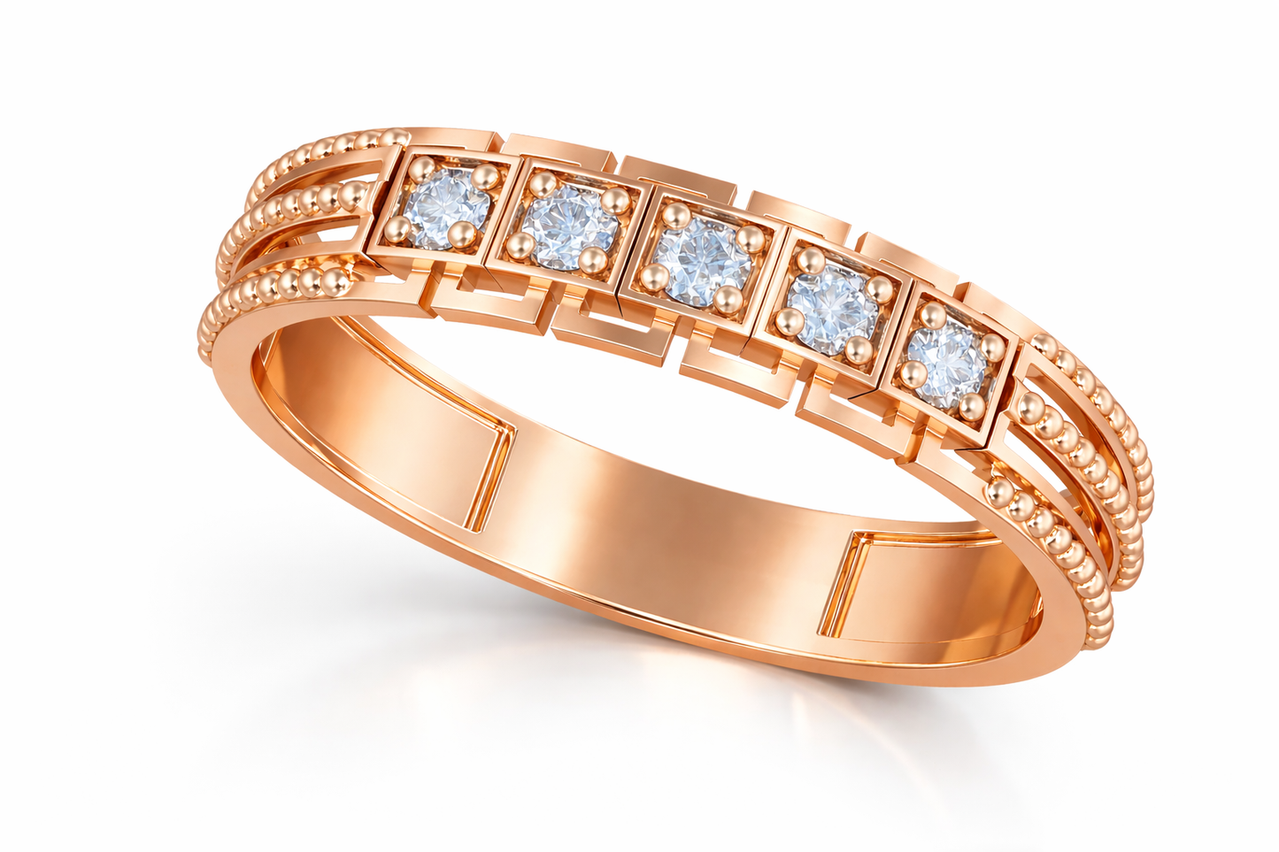 0.15 ctw Five Diamond Stone Ring