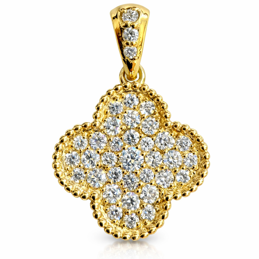 0.36 ctw Flower Clover Diamond Pendant
