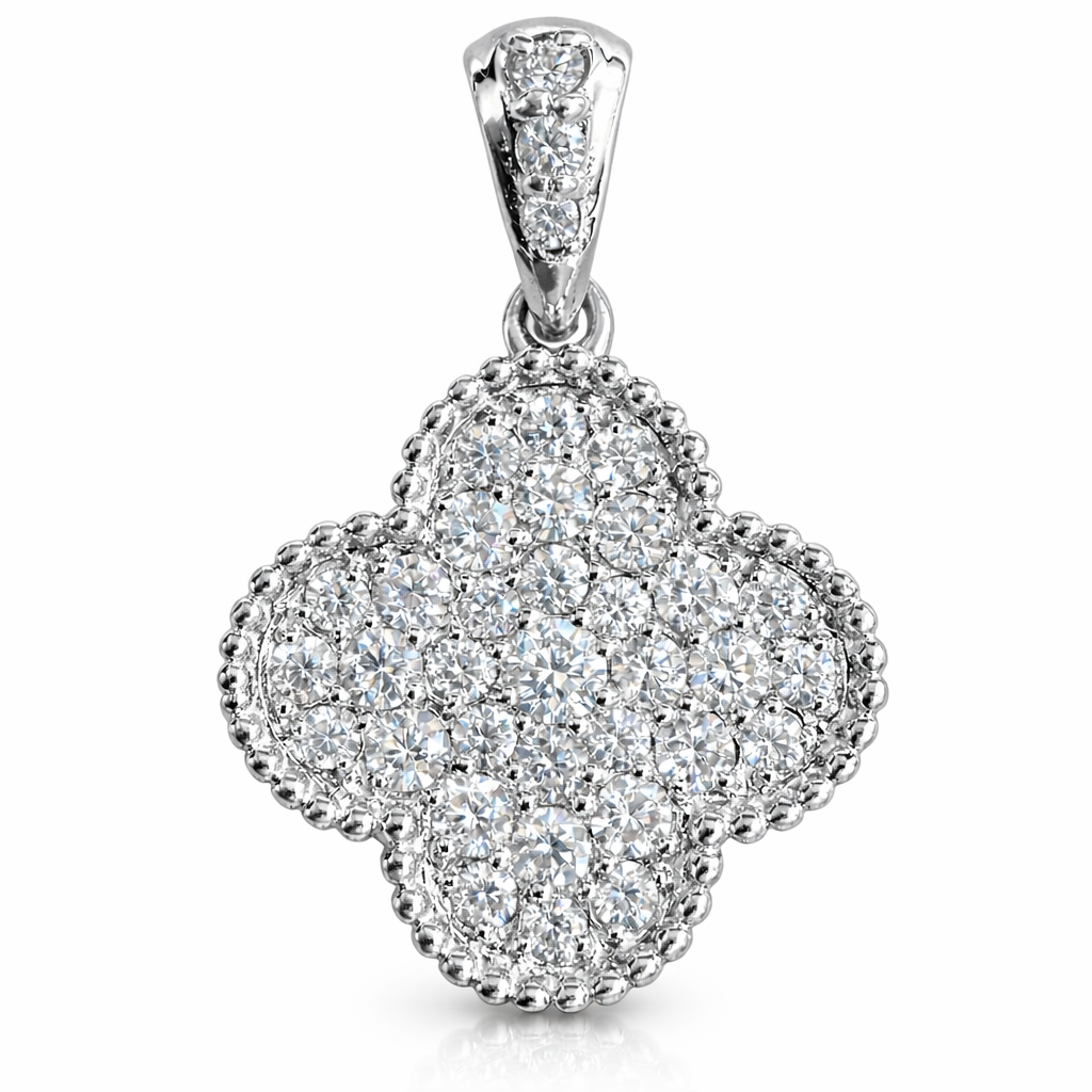 0.36 ctw Flower Clover Diamond Pendant