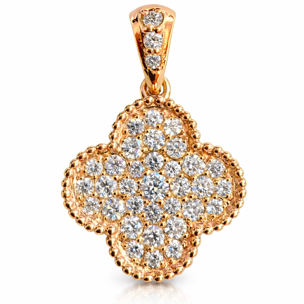 0.36 ctw Flower Clover Diamond Pendant