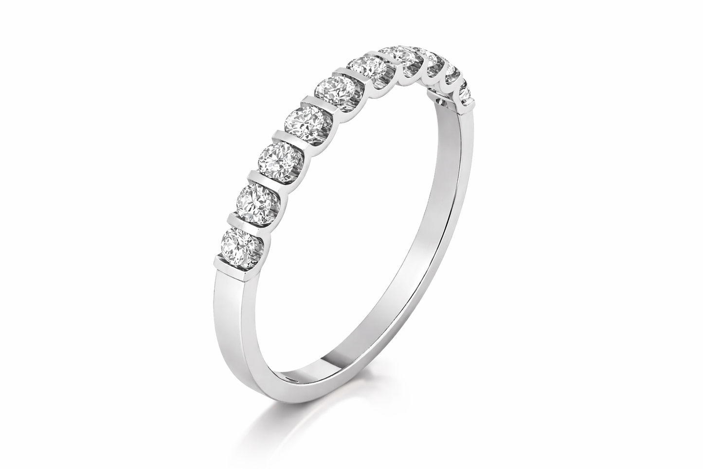 0.55 ctw Half Eternity Diamond Ring