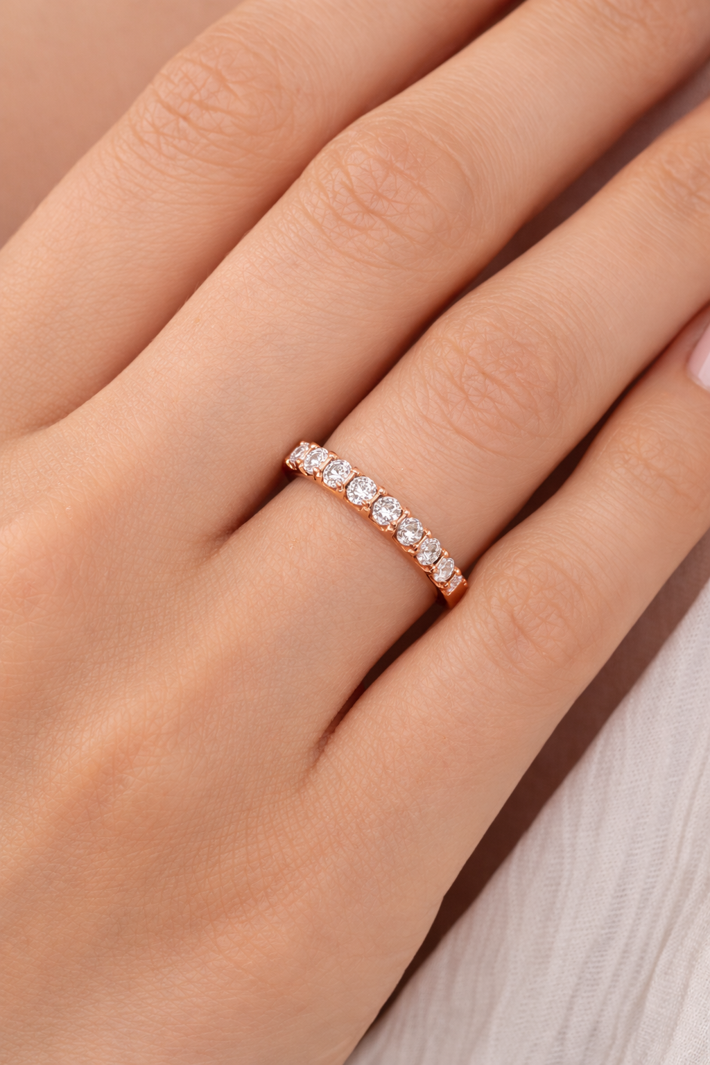 0.55 ctw Half Eternity Diamond Ring