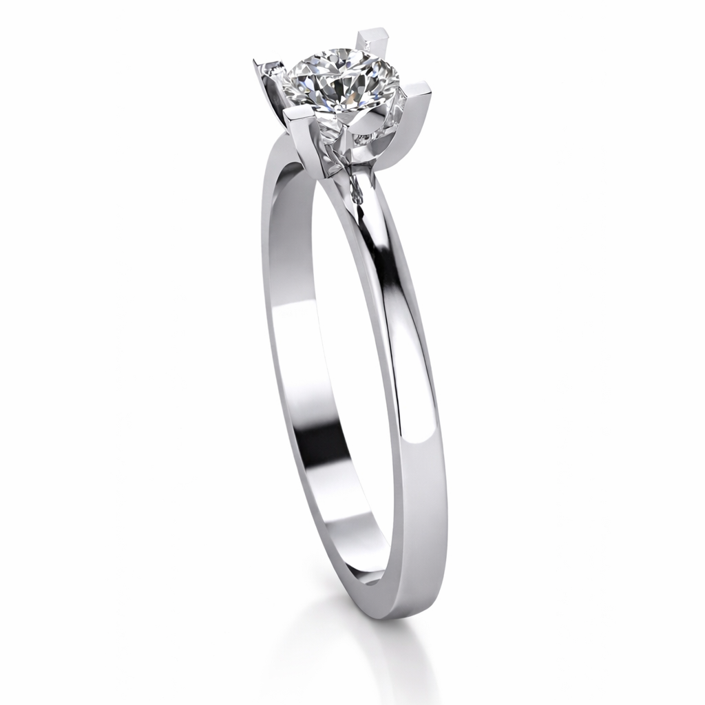 0.59 ctw Round Solitaire Diamond Engagement Ring