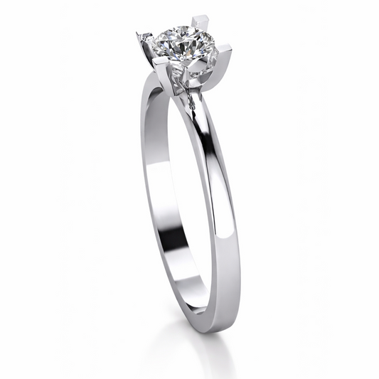 0.59 ctw Round Solitaire Diamond Engagement Ring