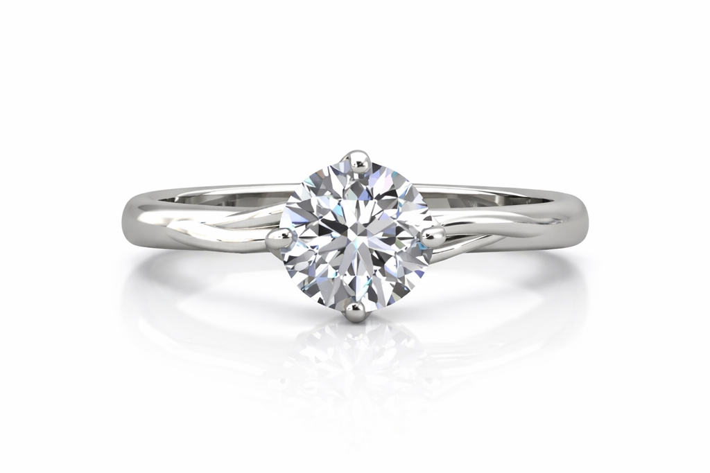 0.59 ctw Round Solitaire Diamond Engagement Ring