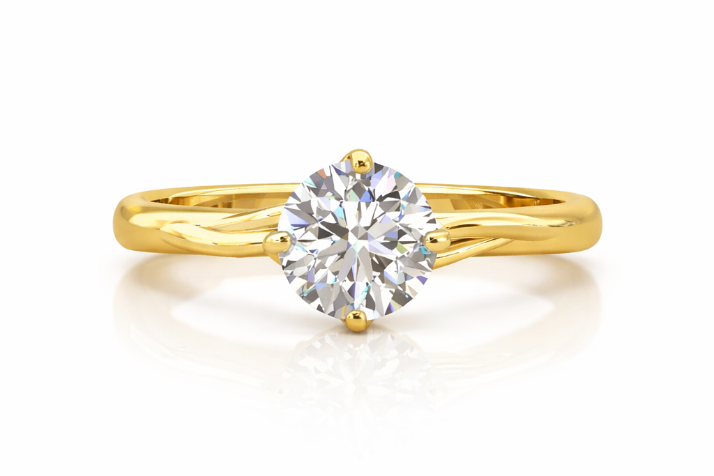 0.59 ctw Round Solitaire Diamond Engagement Ring