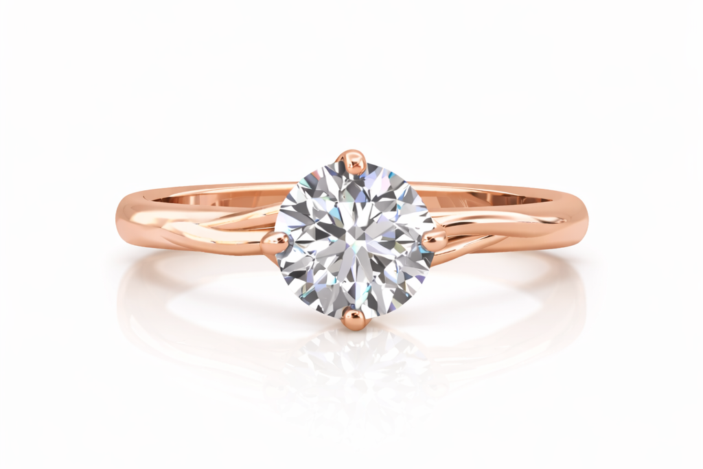 0.59 ctw Round Solitaire Diamond Engagement Ring