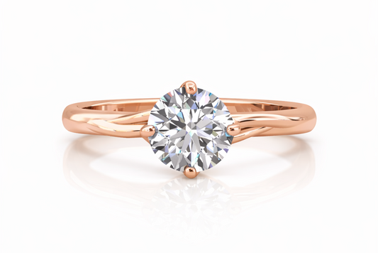 0.59 ctw Round Solitaire Diamond Engagement Ring