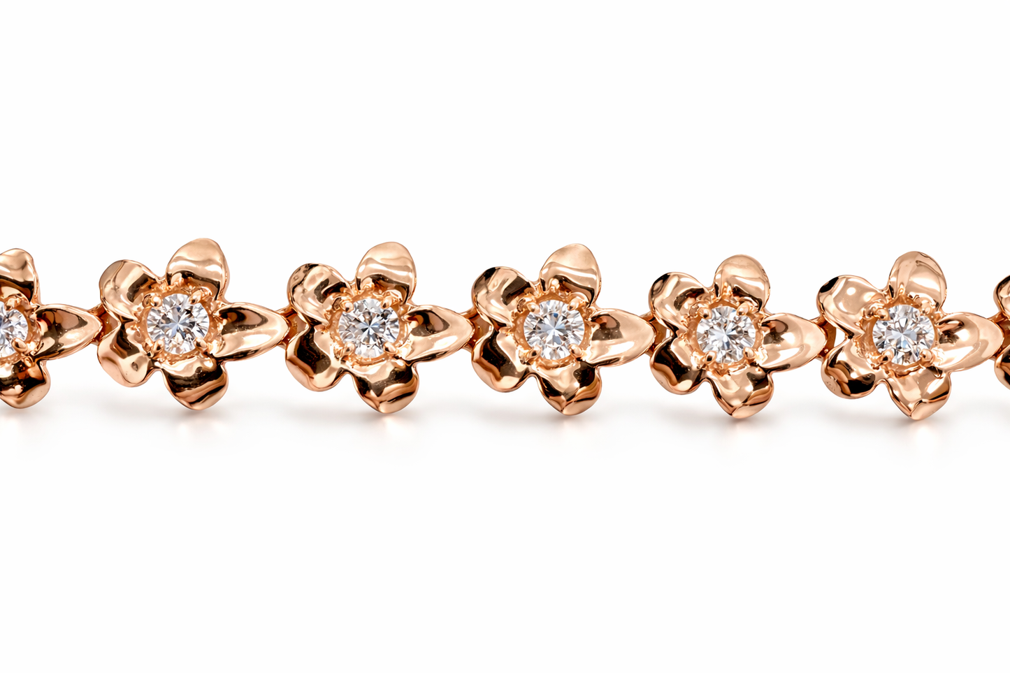 1.08 ctw Hawaiian Flower Plumeria Diamond Bracelet