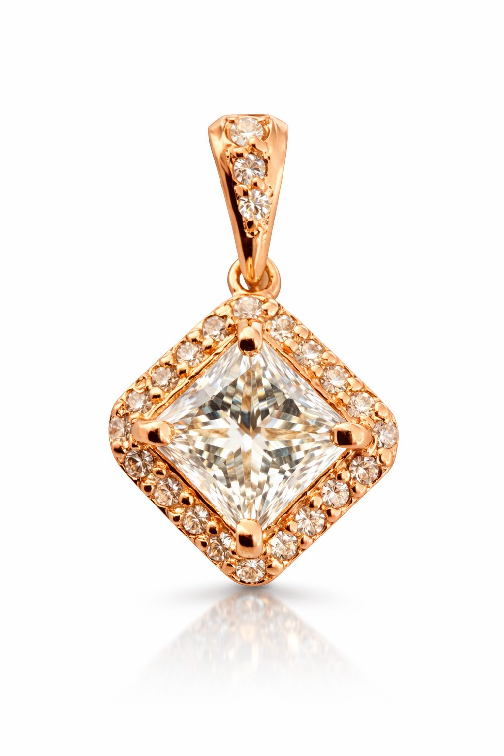 1.397 ctw Princess Cut Diamond Pendant